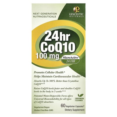 CoQ10 24hr, 100 mg, 60 вегетарианских капсул®