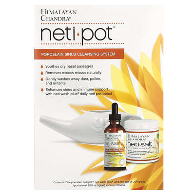 Neti Pot, фарфоровая система для очистки пазух, набор из 3 предметов