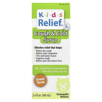 Детское средство от кашля и простуды, для детей 0-12 лет, 3.4 fl oz (100 ml)