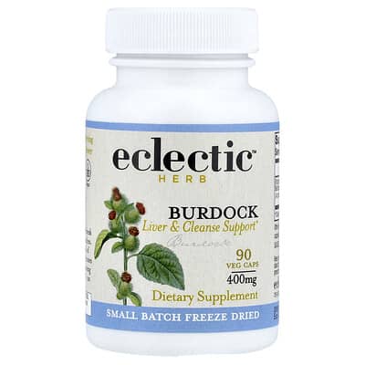 Комплекс Eclectic Herb Burdock для поддержки печени и очищения, 400 mg, 90 капсул