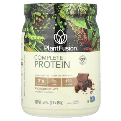 PlantFusion Полноценный протеин, насыщенный шоколад, 1 lb (450 g)