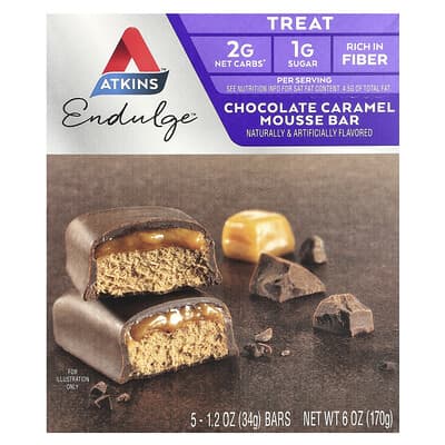Atkins Endulge™ шоколадно-карамельный мусс батончик 5 шт. по 1.2 oz (34 g)