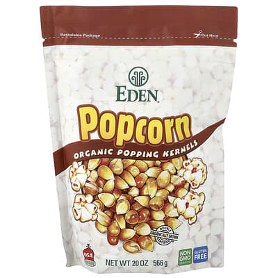 Попкорн, органические зерна для жарки, 20 oz (566 g)