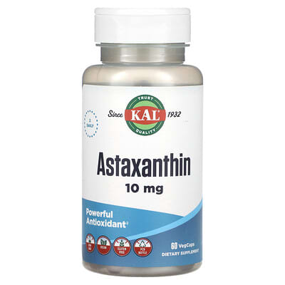 KAL Astaxanthin, 60 вегетарианских капсул (5 mg на капсулу)