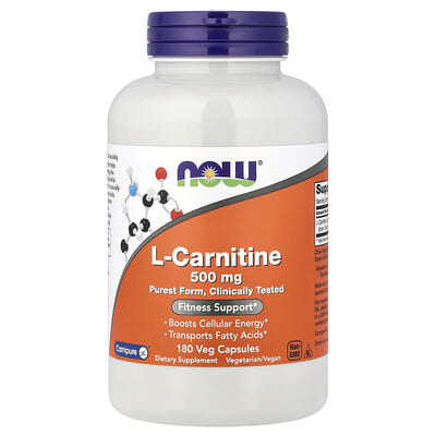 L-Carnitine, 500 mg, 180 вегетарианских капсул