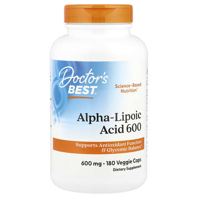 Альфа-липоевая кислота 600, 600 mg, 180 растительных капсул