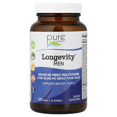 Pure Essence Longevity Men™, Advanced Men's Multivitamin, 120 таблеток