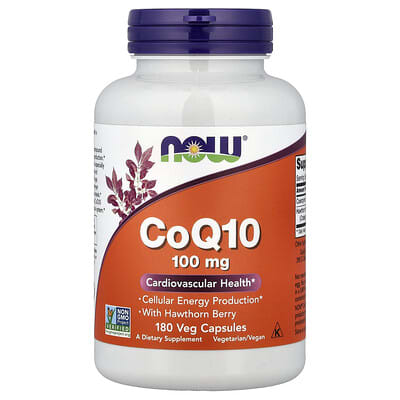 CoQ10 с плодами боярышника, 180 вегетарианских капсул