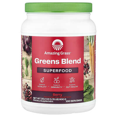 Суперфуд Greens Blend, ягоды, 1.76 lb (800 g)