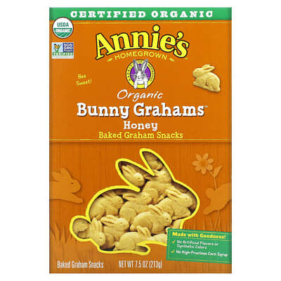 Organic Baked Bunny Graham Snacks, Honey, 7.5 oz (213 g)
