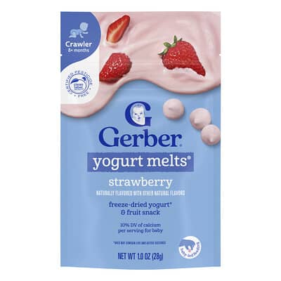 Йогурт в виде тающих кусочков, 8+ месяцев, клубника, 1 oz (28 g)