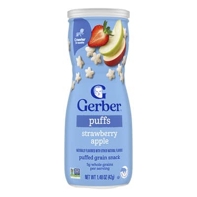 Puffs, снек из зерна, 8+ месяцев, клубника-яблоко, 1.48 oz (42 g)