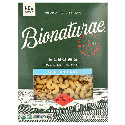 Gluten Free Rice & Lentil Pasta, Elbows, 12 oz (340 g)