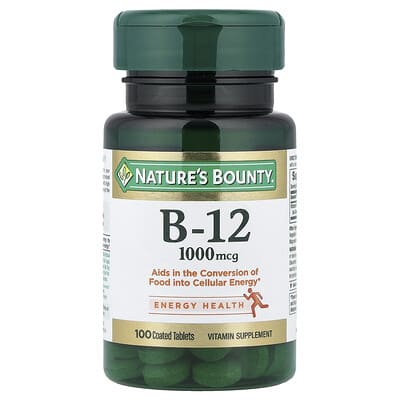 Vitamin B-12, 1,000 mcg, 100 Coated Tablets
