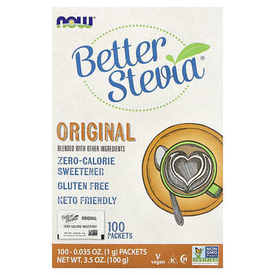 Better Stevia®, сахарозаменитель с нулевой калорийностью, Original, 100 пакетиков, 3.5 oz (100 g)