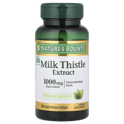 Milk Thistle Extract экстракт расторопши, 1,000 mg, 50 мягких капсул