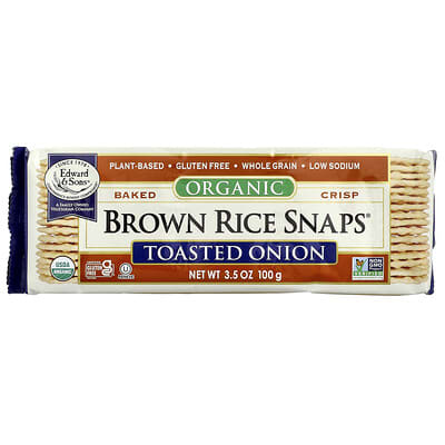 Organic Baked Crisp Brown Rice Snaps®, Toasted Onion, 3.5 oz (100 g)