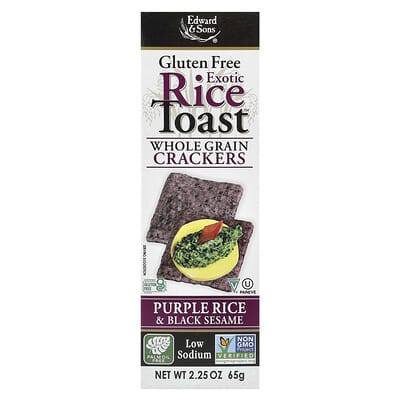 Exotic Rice Toast™, цельнозерновые крекеры, Purple Rice & Black Sesame, 2.25 oz (65 g)