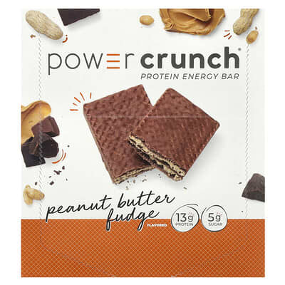 Power Crunch®, Protein Energy Bar, Peanut Butter Fudge, 12 Bars, 1.4 oz (40 g) Each