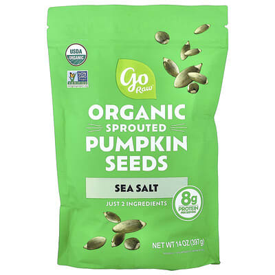 Organic Sprouted Pumpkin Seeds, Sea Salt, 14 oz (397 g)