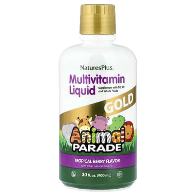 Animal Parade® Gold, мультивитаминная жидкость, тропическая ягода, 30 fl oz (900 ml)