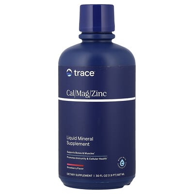 Жидкая минеральная добавка Cal/Mag/Zinc, клубника, 30 fl oz (887 ml)