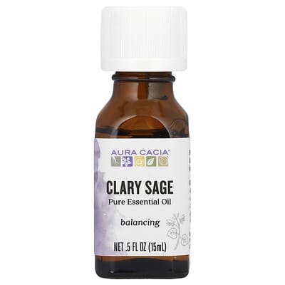Чистое эфирное масло, Clary Sage, 0.5 fl oz (15 ml)