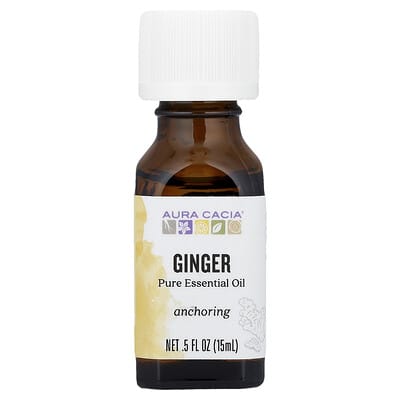 Aura Cacia чистое эфирное масло имбиря, 0.5 fl oz (15 ml)