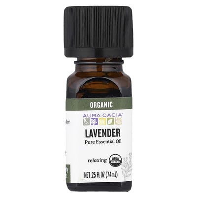 Pure Essential Oil, органическое лавандовое эфирное масло, 0.25 fl oz (7.4 ml)