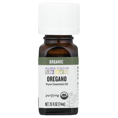 Натуральное эфирное масло, органическая орегано, 0.25 fl oz (7.4 ml)
