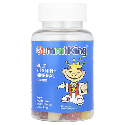 Multi Vitamin + Mineral Gummies for Kids, Strawberry, Orange, Lemon, Grape, Cherry and Grapefruit, 60 Gummies