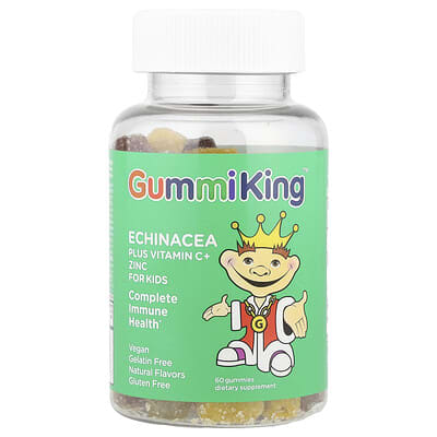 Детские витамины Echinacea Plus Vitamin C+ Zinc, клубника, апельсин, лимон, виноград, вишня и грейпфрут, 60 мармеладок