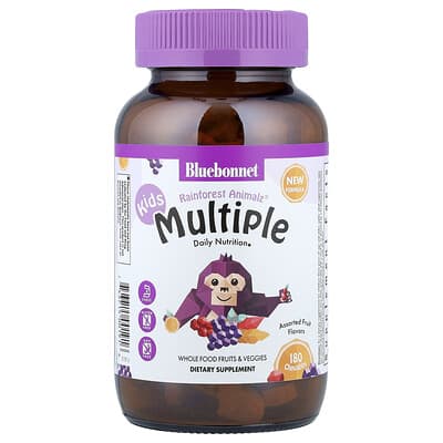 Rainforest Animalz®, Детские мультивитамины, ассорти фруктов, 180 жевательных таблеток