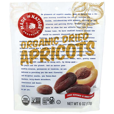 Organic Dried Apricots, Tree-Ripened & Unsulfured, 6 oz (170 g)