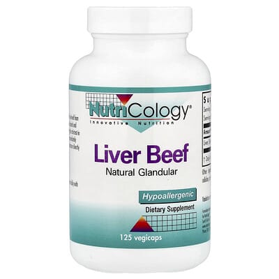 Liver Beef, Natural Glandular, 125 Vegicaps