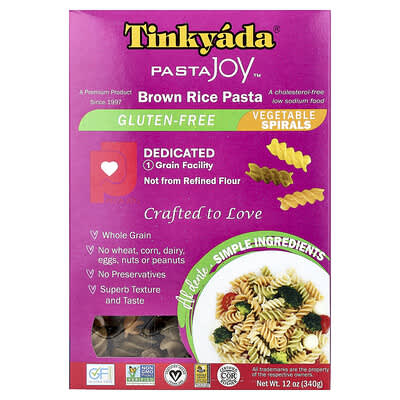 Макароны из бурого риса, овощные спирали, 12 oz (340 g)