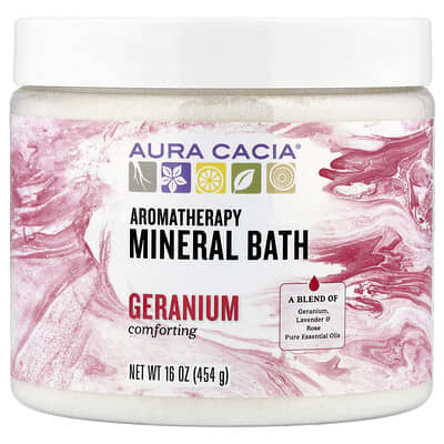 Минеральная ванна для ароматерапии, успокаивающая герань, 16 oz (454 g)
