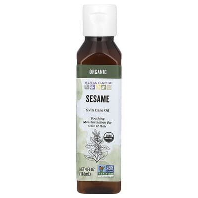 Aura Cacia Органическое масло для ухода за кожей, Sesame, 4 fl oz (118 ml)
