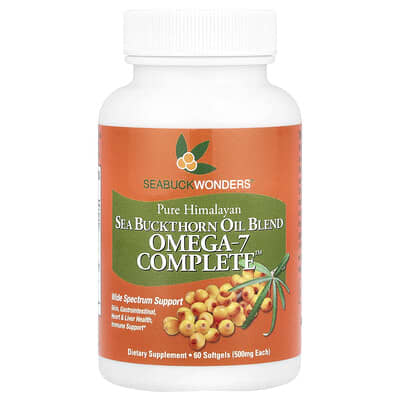 Omega-7 Complete™, смесь масла облепихи, 60 мягких капсул (500 mg per Softgel)