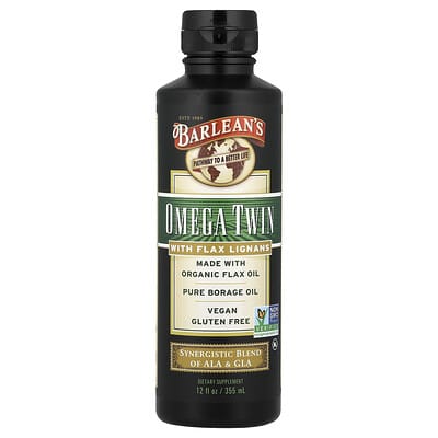 Barlean's Omega Twin с льняными лигнанами 12 fl oz (355 ml)