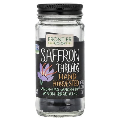 Saffron Threads, Hand Harvested, 0.036 oz (1 g)