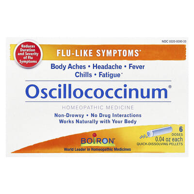 Oscillococcinum при гриппоподобных симптомах, 6 доз, 0.04 oz