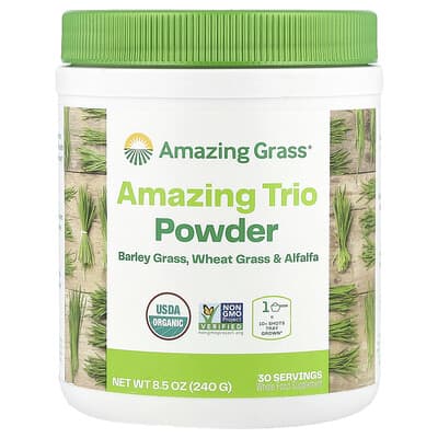 Amazing Grass порошок Amazing Trio, ячменный сок, пшеничный сок и люцерна, 8.5 oz (240 g)