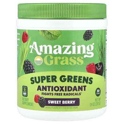 Антиоксидант Super Greens, Sweet Berry, 7.4 oz (210 g)