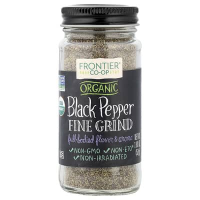 Organic Black Pepper, Fine Grind, 1.8 oz (52 g)
