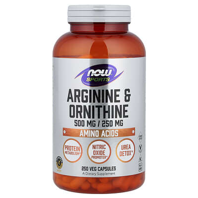 Спортивная добавка Arginine & Ornithine, 250 вегетарианских капсул