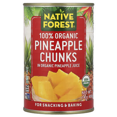 100% Organic Pineapple Chunks, 14 oz (400 g)