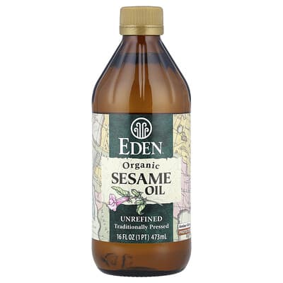 Organic Sesame Oil, Unrefined, 16 fl oz (473 ml)