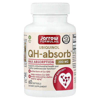 Ubiquinol, QH-Absorb, максимальное всасывание, 200 mg, 60 мягких капсул