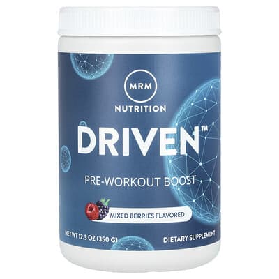 MRM Nutrition DRIVEN™ предтренировочный комплекс, смесь ягод, 12.3 oz (350 g)
